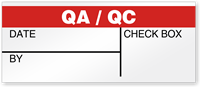 QA/QC Date, By, Check Box Write On Label