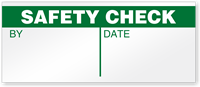 Safety Check By/Date Write On Label