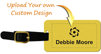Customized Brass Luggage Tag with Leather Strap