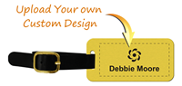 Personalized Brass Luggage Tag with Leather Strap