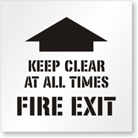 KEEP CLEAR ALL TIMES FIRE EXIT