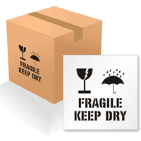 Fragile Keep Dry Broken Glass Floor Stencil