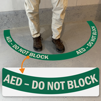 AED   Do Not Block, 2 Part Floor Sign