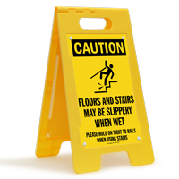 FloorBoss Slippery Wet Floor Sign