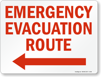 Emergency Evacuation Route Sign