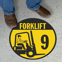 Forklift 9 (with Graphic)  Floor Sign