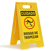 Cuidado Riesgo De Tropezar Spanish Standing Floor Sign