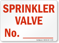 Sprinkler Valve Sign