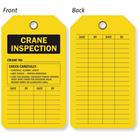 Crane Inspection and Status Record Two Sided Tag