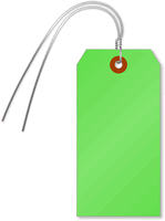 Fluorescent Green Tags (with wires)