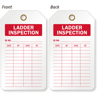 Ladder Inspection Two Sided Inspection and Status Record Tag