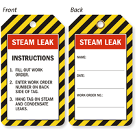 Double Sided Steam Leak Inspection and Status Record Tag