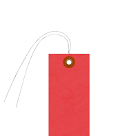 Blank Tyvek Red Shipping Tag With Wire And Metal Eyelet