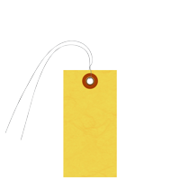 Blank Tyvek Yellow Shipping Tag With Wire And Eyelet