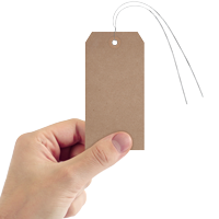 Recycled Kraft 11 point Cardstock Tags (with pre attached wires)