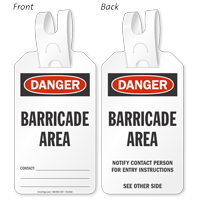 Danger Barricade Area Self Locking Tag