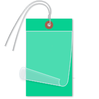 Blank Self Laminating Write On Tags With Wire, Dark Green