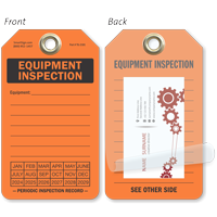 Equipment Inspection Self-Laminating Tag
