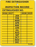 Fire Extinguisher 4 Year Maintenance Tag