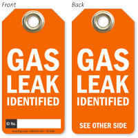 Gas Leak Identified Tag