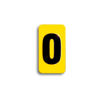 Character Black on Yellow "0/O" For Horizontal Mounting Holder