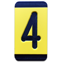 Horizontal Mounting  Character Black on Yellow "4"