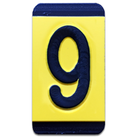 Horizontal Mounting  Character Black on Yellow "9"