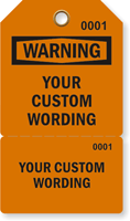 Personalized Perforated Warning 2 part Tag