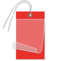 Blank Self Laminating Write On Tags With Wire, Red