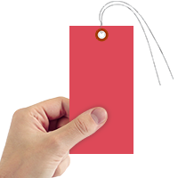 Red Tyvek Shipping Tags (with pre attached wires)