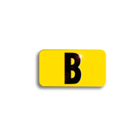Character Black on Yellow "B" For Vertical Mounting Holder