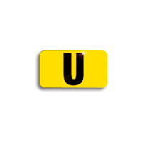 Character Black on Yellow "U" For Vertical Mounting Holder