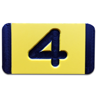 Vertical Mounting  Character Black on Yellow "4"