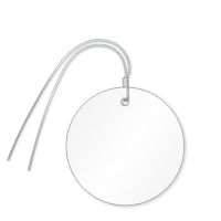 Pre Wired Plastic Circle Tags; White