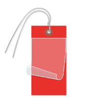 Red Self Laminating Tags With Ties