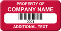 Sequential Barcode Custom Asset Tag
