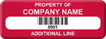 Sequential Barcode Custom Asset Tag