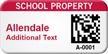 Custom 2D School Property Barcoded Asset Tag