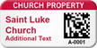 Custom 2D Church Property Barcode Asset Tag