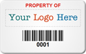 SunGuard Asset Label, Add Company Name with Barcode