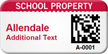 Custom 2D School Property Barcode Asset Tag