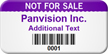 Custom Not For Sale Barcode Asset Tag