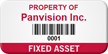 Fixed Asset Personalized Asset Label with Barcode