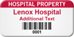 Hospital Property Custom Barcode Asset Tag