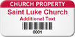 Church Property Custom Barcode Asset Tag