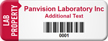 Customized Lab Property Asset Tag with Barcode