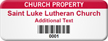 Customizable Church Property Asset Tag with Barcode