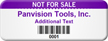 Custom Not For Sale Asset Tag with Barcode