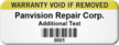 Customizable Warranty Void Asset Tag with Barcode