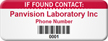 Customizable If Found Contact Asset Tag with Barcode